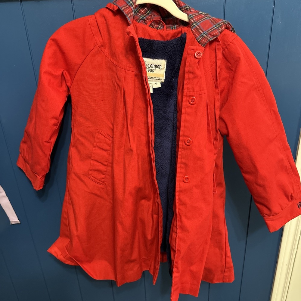 Vintage London Fog Hood‎ Jacket Girls 6 Fleece Lined